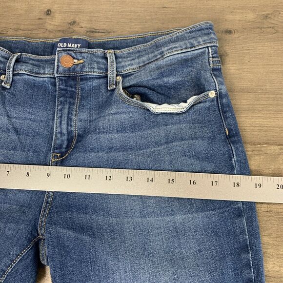 Old Navy Girls Bootcut Jeans Sz 14 Blue Distressed Stretch Adjustable Waist - Picture 4 of 8